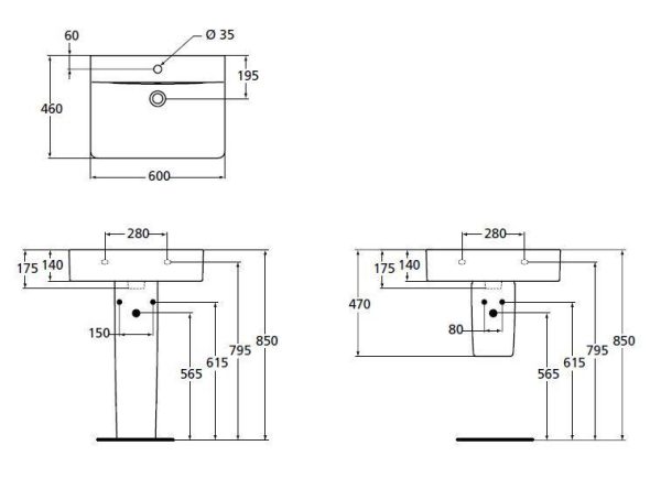 Раковина Ideal Standard CONNECT CUBE 60 см, белая (E794501)