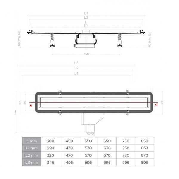 Душевой лоток Pestan Confluo Premium Line 450 (13100002)