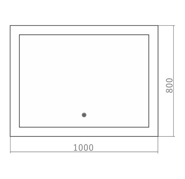 Зеркало AZARIO Норма-4 1000х800 (c подсветкой и диммером, часы+ сенсор выкл)