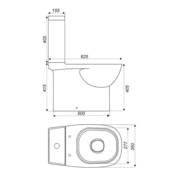 Унитаз-компакт SANITA LUXE Quadro напольный, с сиденьем микролифт (QDRSLCC01151022)