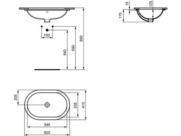 Раковина Ideal Standard Connect E505001 62х41 см., белая (E505001)