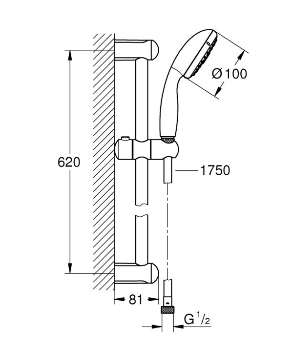 Душевой набор Grohe Tempesta New Хром (27795001)