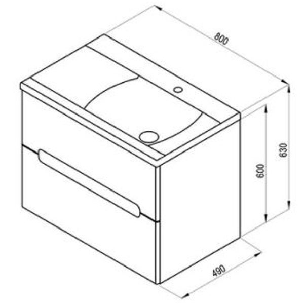 Тумба под раковину Ravak SD Classic II 80 R подвесная Белая (X000000914)