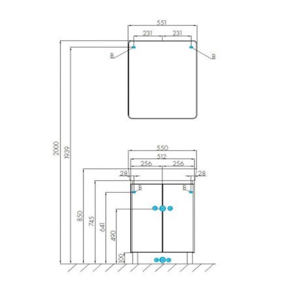 Тумба под раковину AQUATON Скай 55 напольная, белая (1A238101SY010)