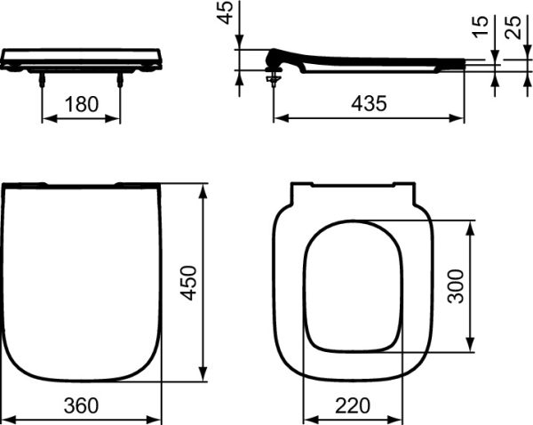 Промо комплект Ideal Standard I.life B состоящий из подвесной унитаз i.life B, тонкое сидение Ideal