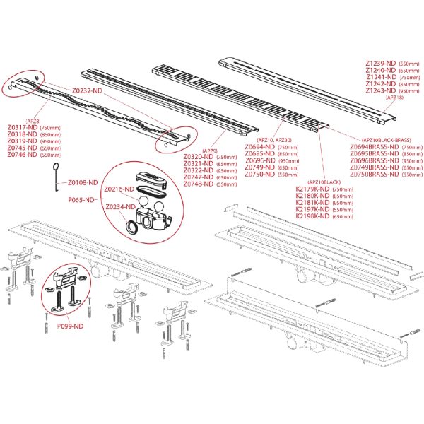 Душевой лоток Alcaplast Fit and Go с двухсторонней решеткой, хром (APZ13-DOUBLE9-550)