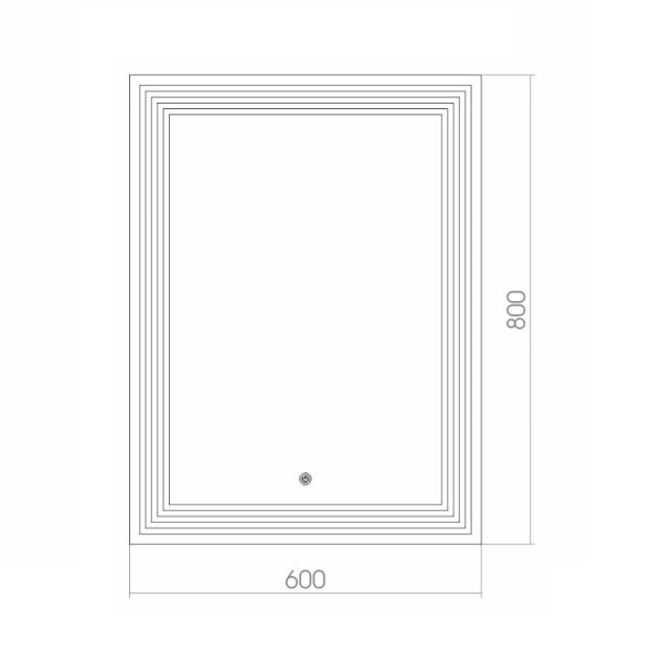 Зеркало AZARIO Спарта 600х800, LED-подсветка с диммером, сенсорный выключатель (ФР-00001412)