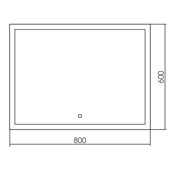 Зеркало AZARIO Гуверт 800х600 c подсветкой, сенсорный выключатель с функцией диммера (ФР-1747)