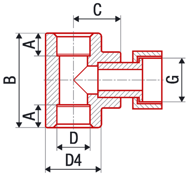 Тройник с накидной гайкой AlcaPipe PPR 32x3/4"x32 (AB228032034)