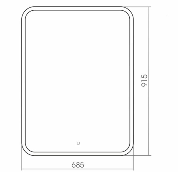 Зеркало AZARIO Стив 685х915, LED-подсветка с диммером, сенсорный выключатель (ФР-00001480)