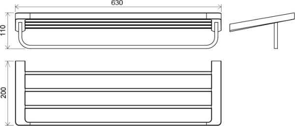 Полка с полотенцедержателем Ravak 10° хром (X07P327)