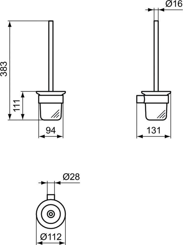 Ёрш для унитаза Ideal Standard CONCA подвесной, серый матовый (T4495A5)