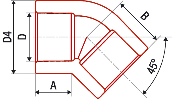 Угольник 45° AlcaPipe PPR d25 (AB203025000)