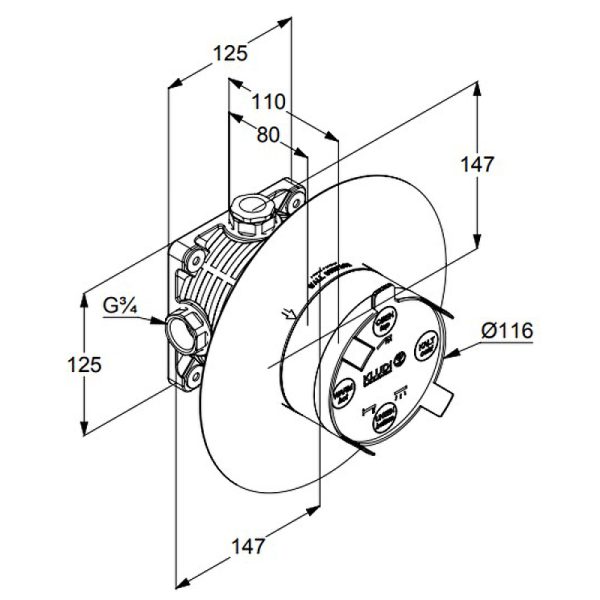 Универсальный встраиваемый блок KLUDI FLEXX BOXX DN 20 (88011)