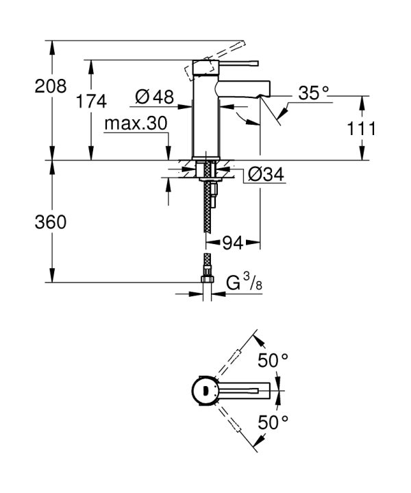 Смеситель для раковины Grohe Essence+ Хром (34294001)