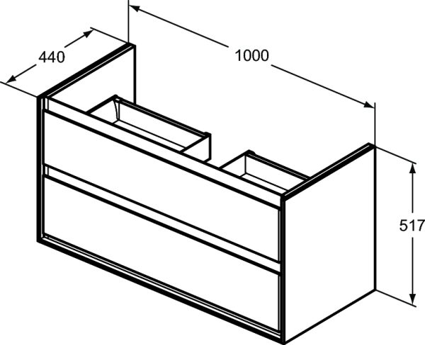 Шкаф под раковину Ideal Standard Connect Air, 100*51*44 см, белый (E0821B2)