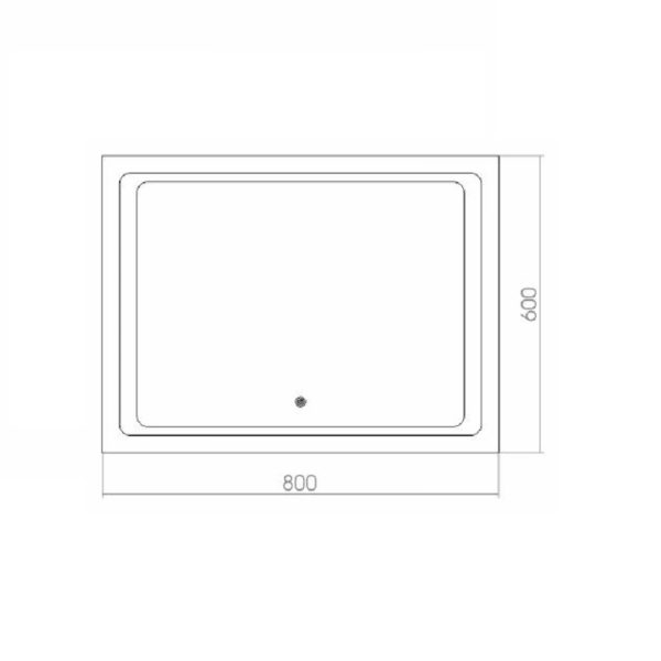 Зеркало AZARIO Фортуна 800х600, LED-подсветка с диммером, сенсорный выключатель (ФР-00000947)