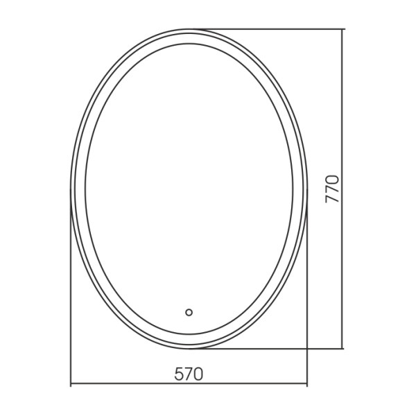 Зеркало AZARIO Италия 570х770 LED-подсветка с диммером, сенсорный выключатель (ФР-00000846)
