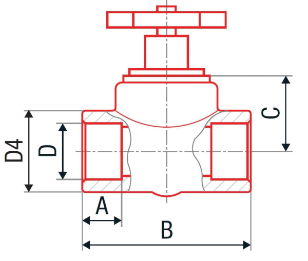 Вентиль прямоточный AlcaPipe PPR 40мм (AB274040000Z)