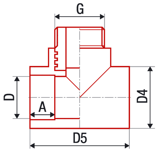 Тройник с наружной резьбой AlcaPipe PPR MTmal 25x1/2" (AB254025012)