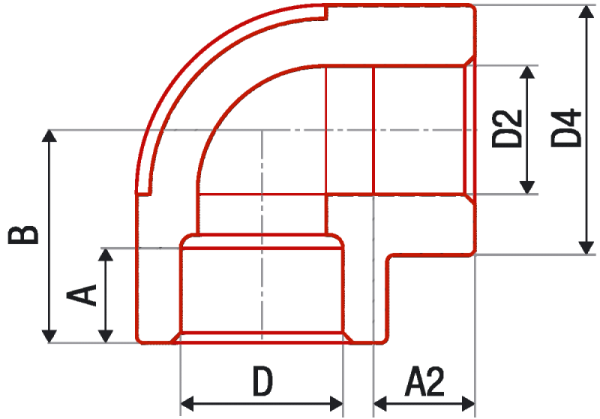 Угольник 90° редуцированное вн/вн AlcaPipe PPR 25x20 (AB211025020)