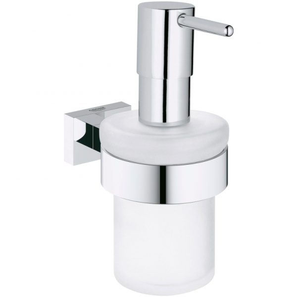 Дозатор жидкого мыла Grohe Essentials Cube стекло, хром (40756001)