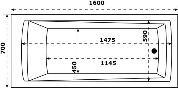 Ванна акриловая Azario Бали 160х70 (БАВ0102)