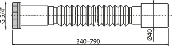 Гибкое соединение Alcadrain 5/4"×40, металл (A740)