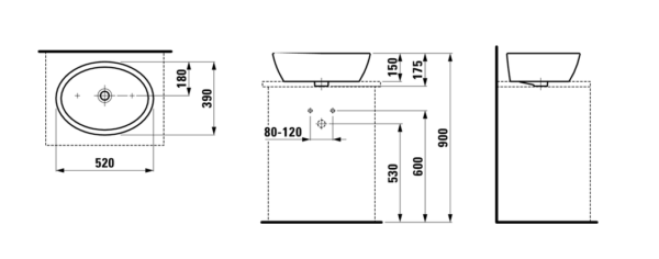 Раковина-чаша Laufen PRO 52х39 см., белая