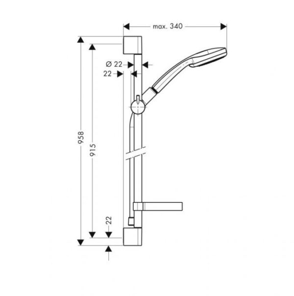 Душевой набор Hansgrohe Croma 100 Vario/Unica’C 0,90 м, ½’