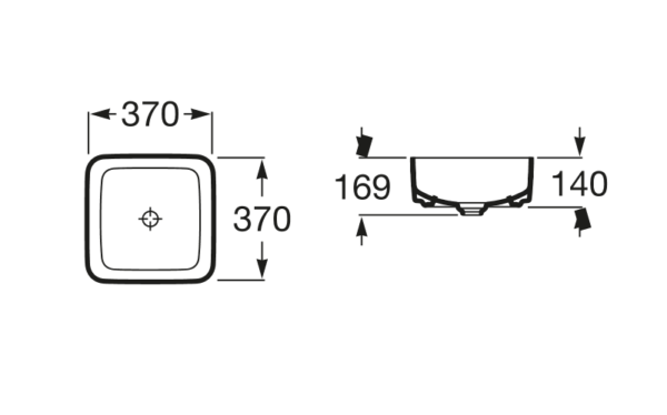 Раковина Roca INSPIRA SQUARE 370х370х140 мм, белая