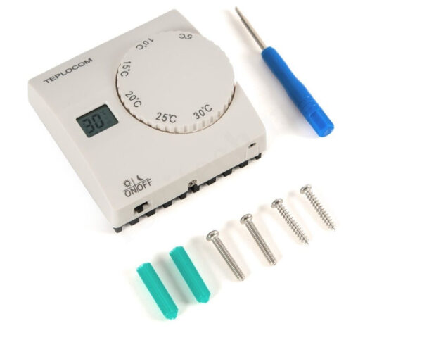 Teplocom Термостат комнатный Teplocom TS-2AA/8A, проводной, реле 250В, 8А