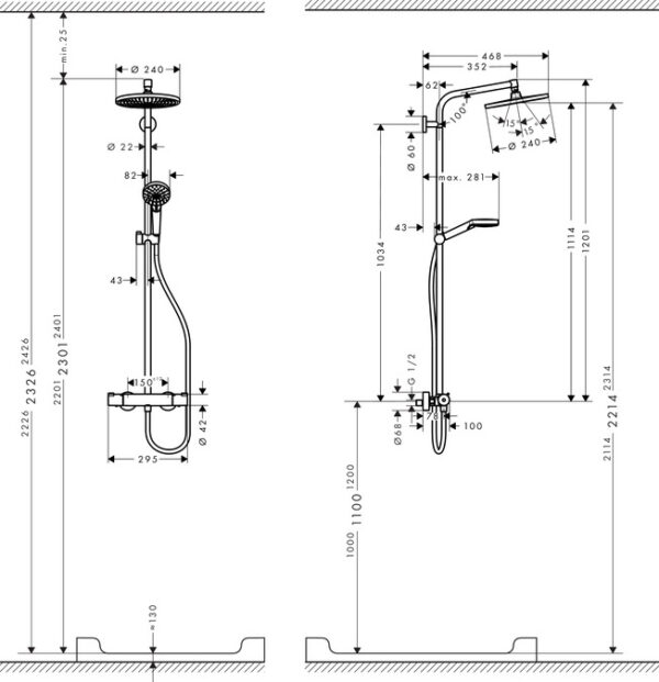 Душевая система Hansgrohe Crometta S, с термостатом, хром