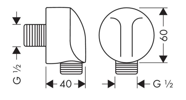 Шланговое подсоединение Hansgrohe Fixfit E, ½’, хром