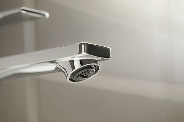 Смеситель для раковины-чаши Hansgrohe Rebris E со сливным гарнитуром, керамический картридж, хром