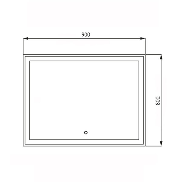 Зеркало Loranto Стиль 900х800 сенсорный выключатель с функцией диммера, на подложке