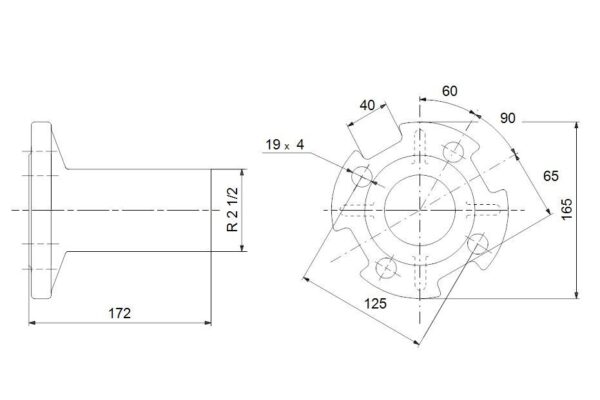 Переходный фланец для SP 2" на DN 50