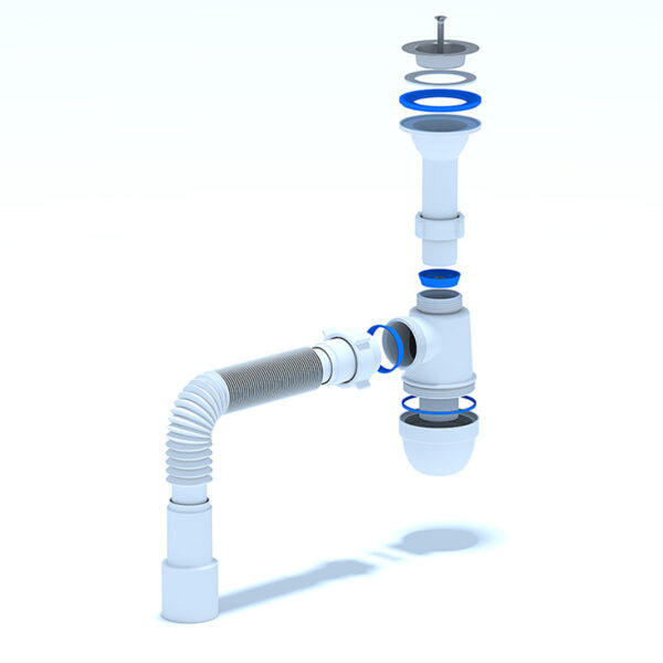 Сифон для раковины Ани Пласт 1 1/2"*40 с гибкой трубой 40х40/50