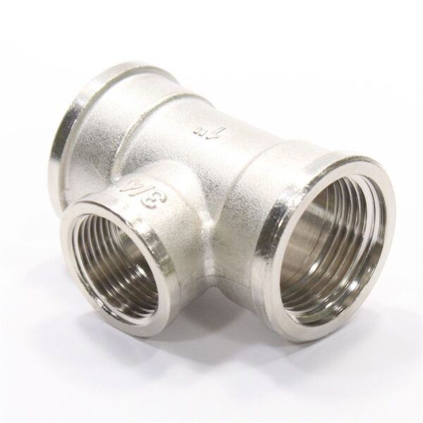 Тройник 1"-3/4"-1", General Fittings 2700 13, резьба-резьба, вн., латунь (никель)