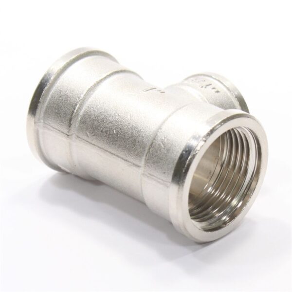 Тройник 1"-3/4"-1", General Fittings 2700 13, резьба-резьба, вн., латунь (никель)