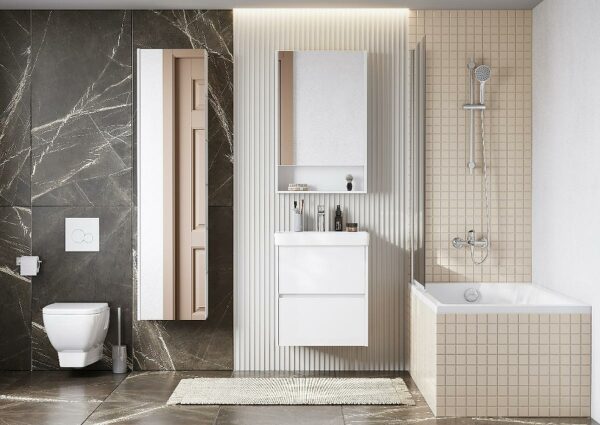 Зеркальный шкаф Aquaton Сканди 55 Белый
