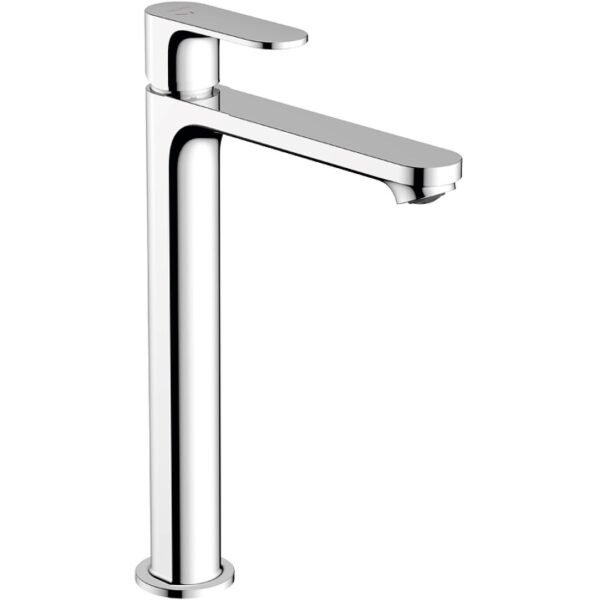 Смеситель для раковины-чаши Hansgrohe Rebris S со сливным гарнитуром, керамический картридж, хром