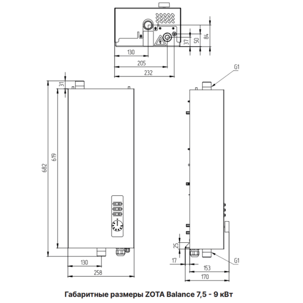 Котел электрический Zota Balance V2 7,5 (8 кВт), 220/380В