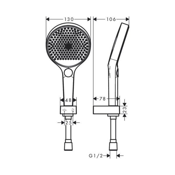 Душевой набор с держателем Hansgrohe Rainfinity 130 3jet, со шлангом 125 см, хром