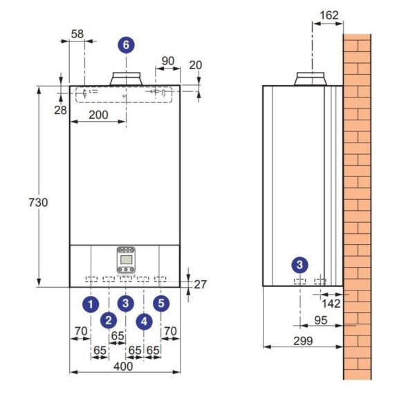 CZB46224352- DeDietrich Котел ZENA MS 24 MI газовый настенный 24 кВт двухконтурный с открытой камер