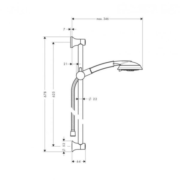 Душевой набор Hansgrohe Raindance Classic 100 AIR3jet/Unica Classic 0,65 м, ½’