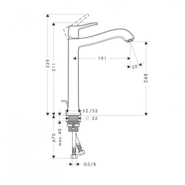 Смеситель для раковины Hansgrohe Metris Classic хром