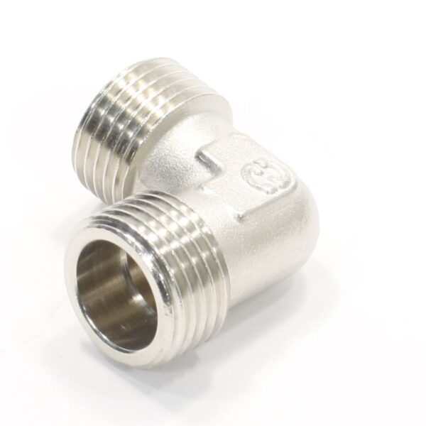 Угольник 90° 1/2"-1/2", General Fittings 2700 20, резьба-резьба, нар., латунь (никель)