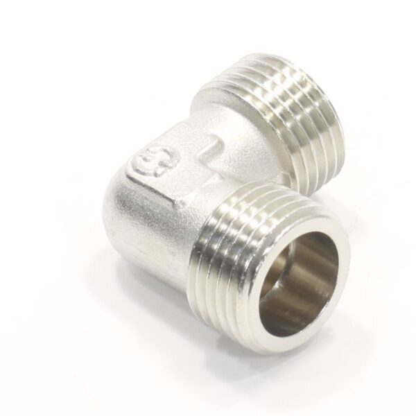 Угольник 90° 1/2"-1/2", General Fittings 2700 20, резьба-резьба, нар., латунь (никель)