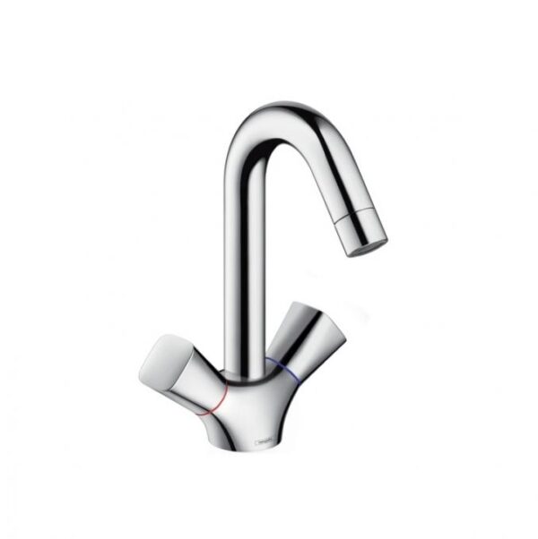 Смеситель для раковины Hansgrohe Logis, двухвентильный, с донным клапаном, хром